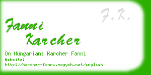 fanni karcher business card